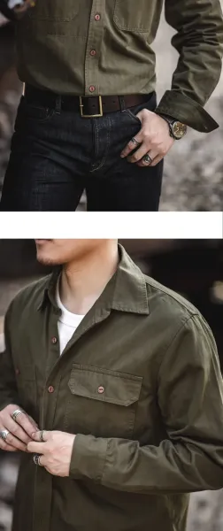 Carhartt Work In Progress Shirt Jacket Army Green Shirt - 6