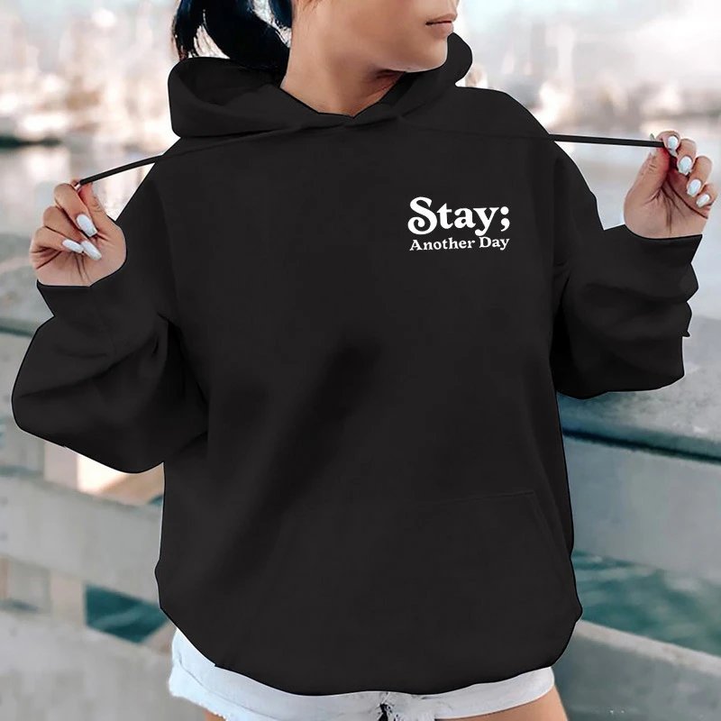 Design '100 Reasons To Stay Alive' Graphic Hoodie White - 9