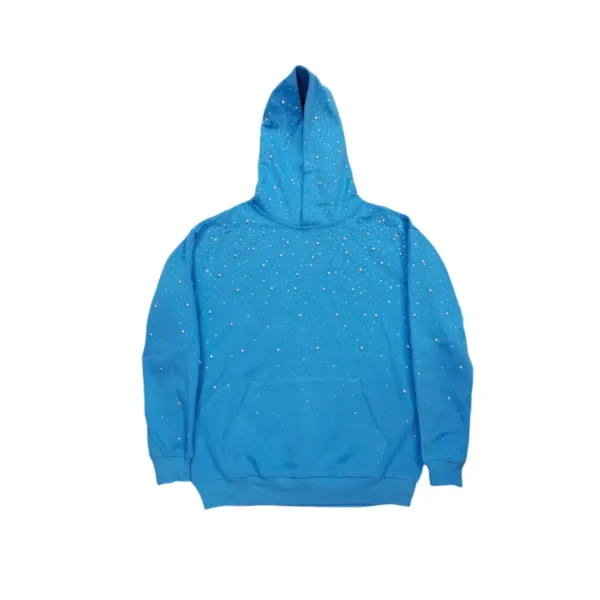 Design Crystal-Embellished Blue Hoodie - 1