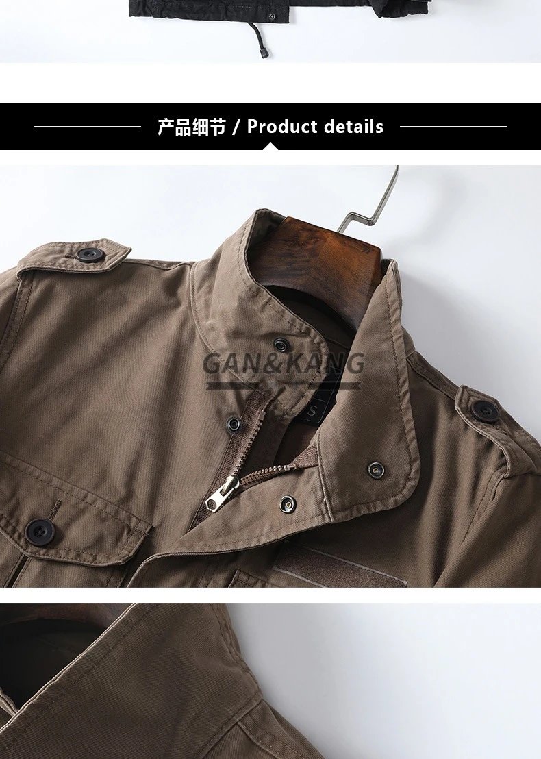 Design Gan & Kang Military-Style Field Jacket Olive Green Jacket Outerwear Jacket - 10