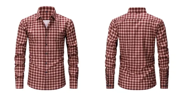 Design Classic Plaid Brown Shirt - 25