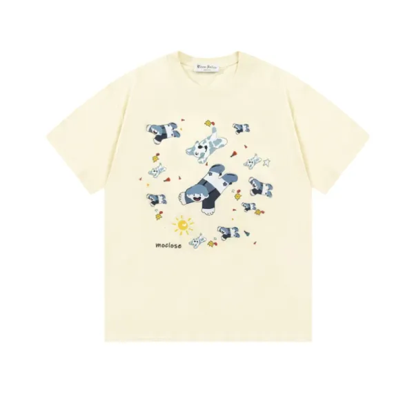 Design Moclose Cosmic Bear Print Black T-Shirt T-Shirts - 4