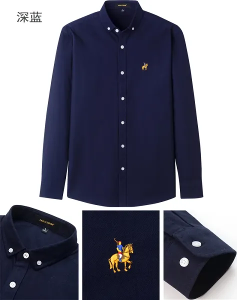 Design Paolo SIRUM Button-Down Shirt Light Blue Oxford Shirt - 19