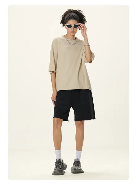 Design Basic Oversized T-Shirt Light Khaki - 32