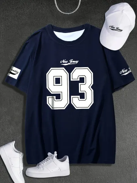 Design New Jersey 93 Graphic Tee White T-Shirt T-Shirts - 12