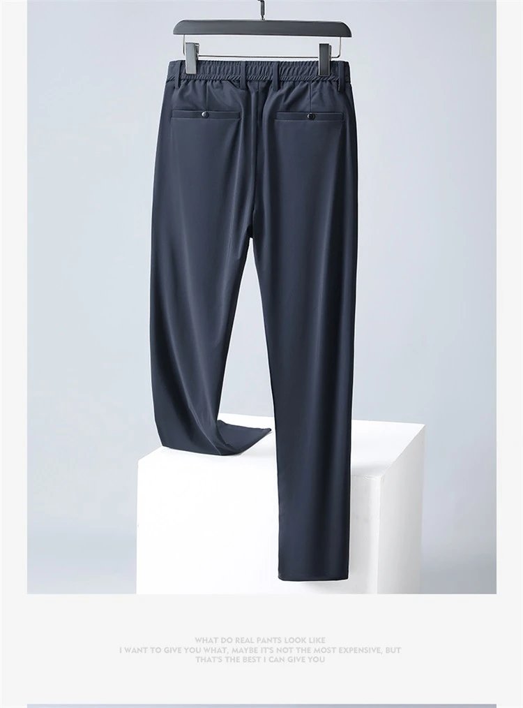 Design Slim-Fit Elastic Waist Pants Dark Gray - 13