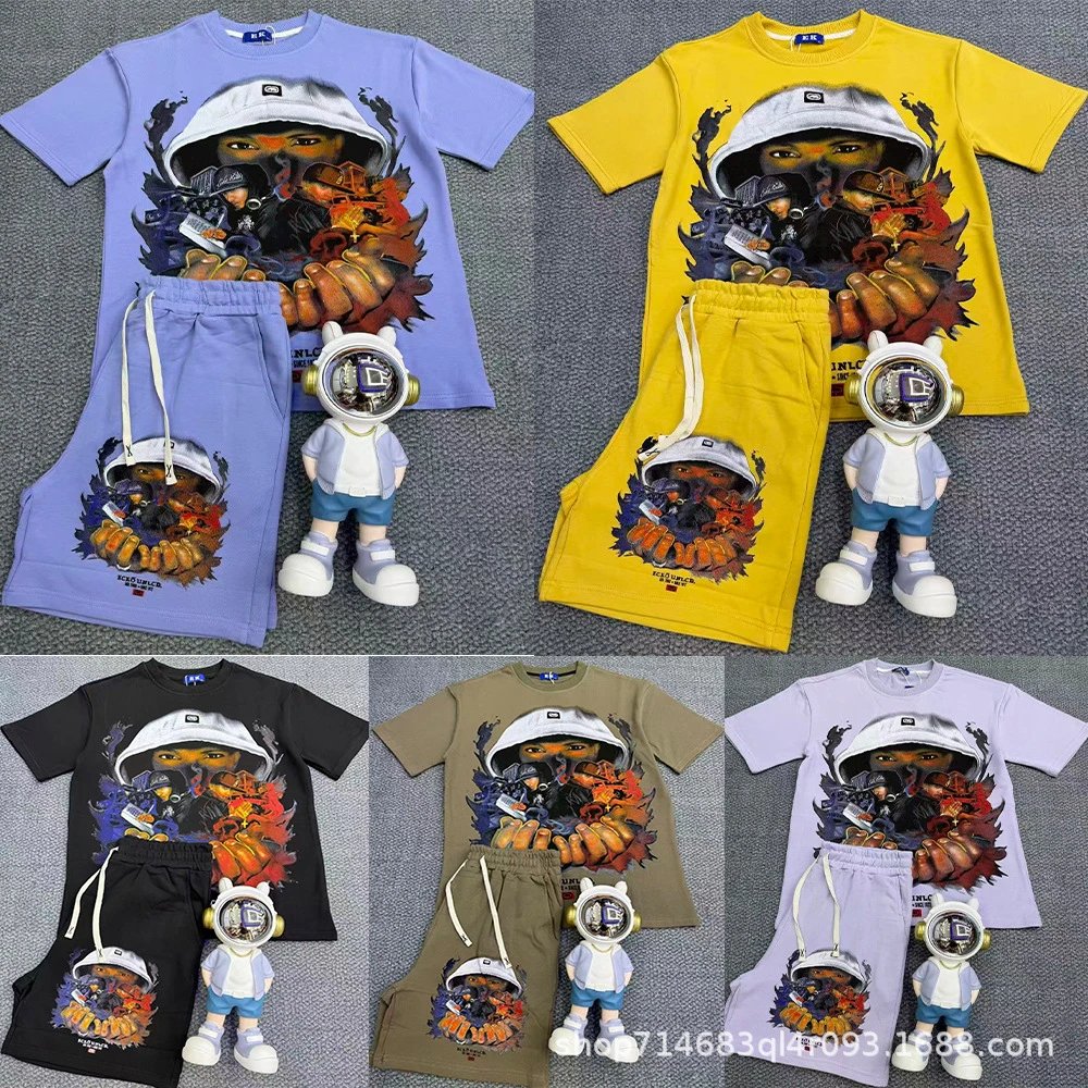 Hellstar Present Eagle Graphic T-Shirt and Sweatpants Set Multicolor - 20