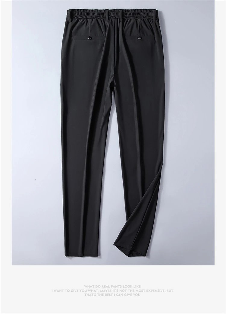 Design Slim-Fit Elastic Waist Pants Dark Gray - 19