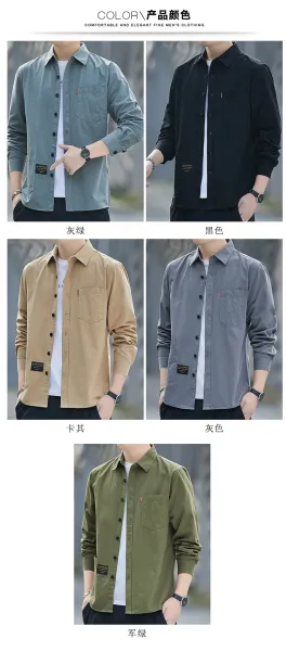 Design Long-Sleeve Button-Up Shirt Sage Green - 10
