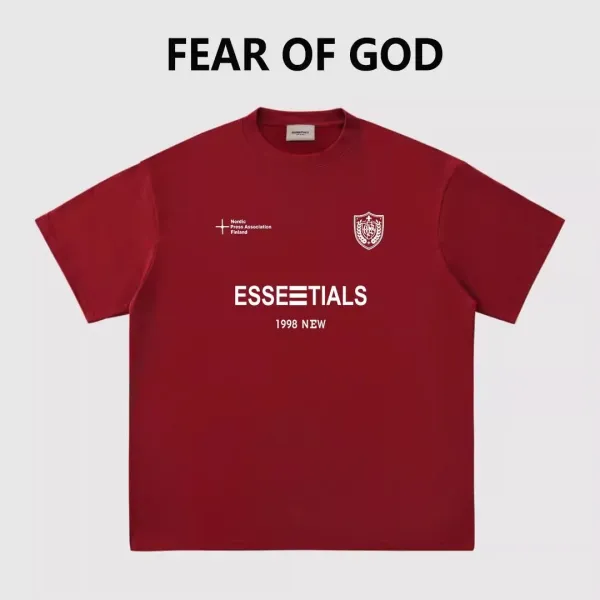 Fear of God Essentials 1998 New Burgundy T-Shirt - 1