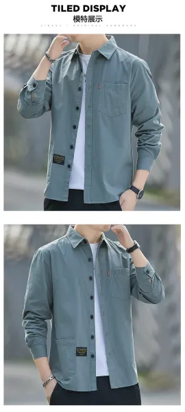 Design Long-Sleeve Button-Up Shirt Sage Green - 11