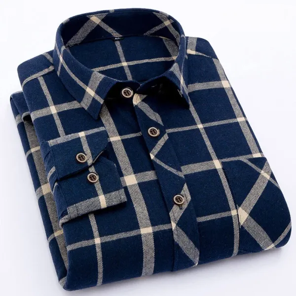 Design Classic Plaid Navy Shirt - 1