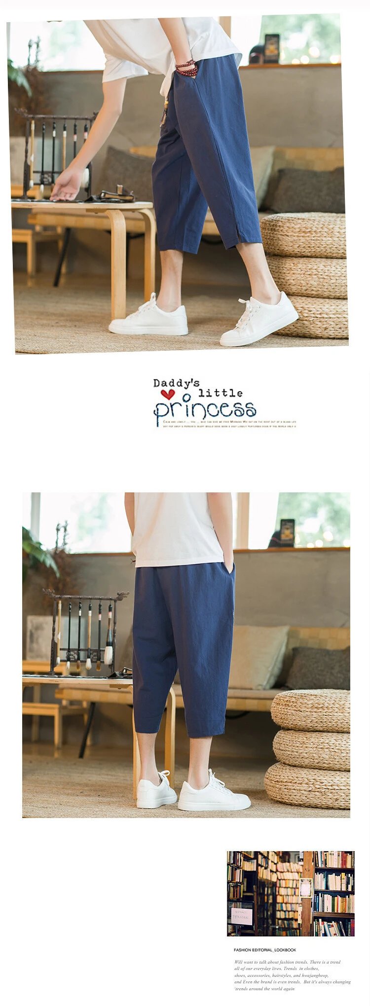 Design Wide-Leg Cropped Pants Black - 5