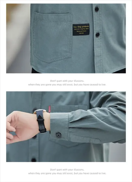 Design Long-Sleeve Button-Up Shirt Sage Green - 17