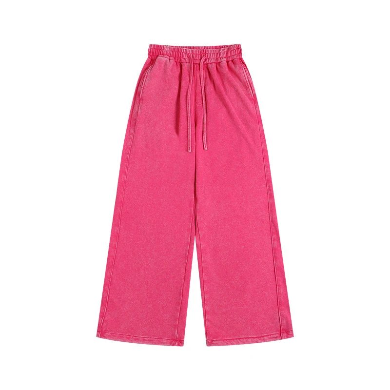Wide-Leg Drawstring Pants Pink