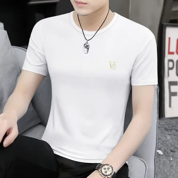 Design Embroidered Logo White T-Shirt - 1