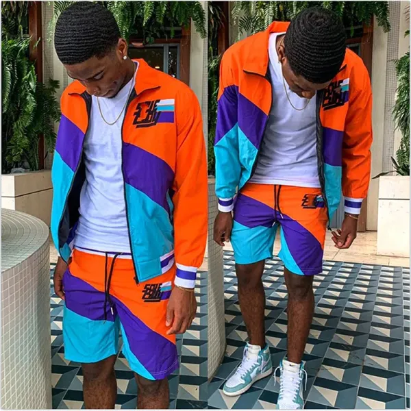 Design Custom Printed Stand-Collar Windbreaker Jacket Multicolor Outerwear - 5