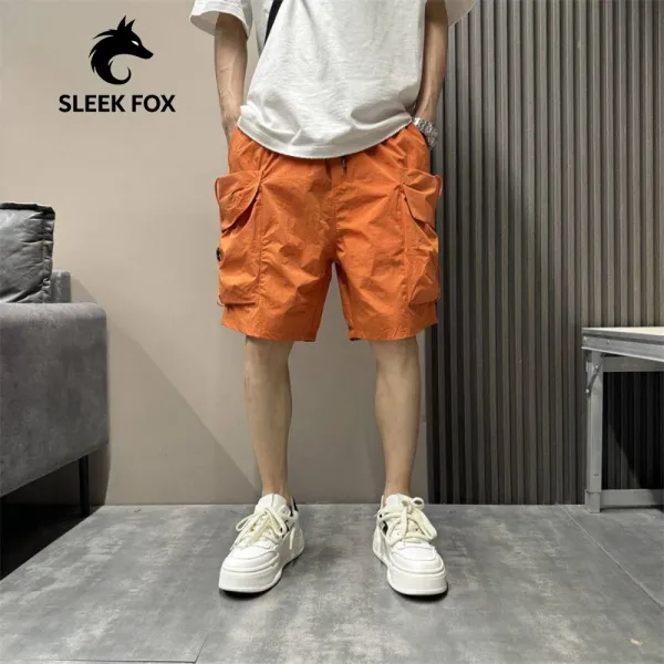 Design Sleek Fox Cargo Shorts Orange Shorts - 1