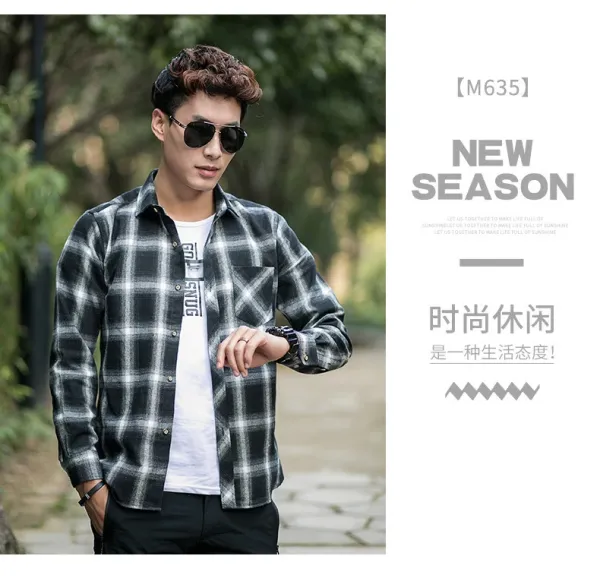 Design Black and White Checkered Flannel Shirt - 24