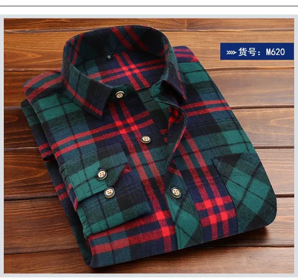 Design Black and White Checkered Flannel Shirt - 44