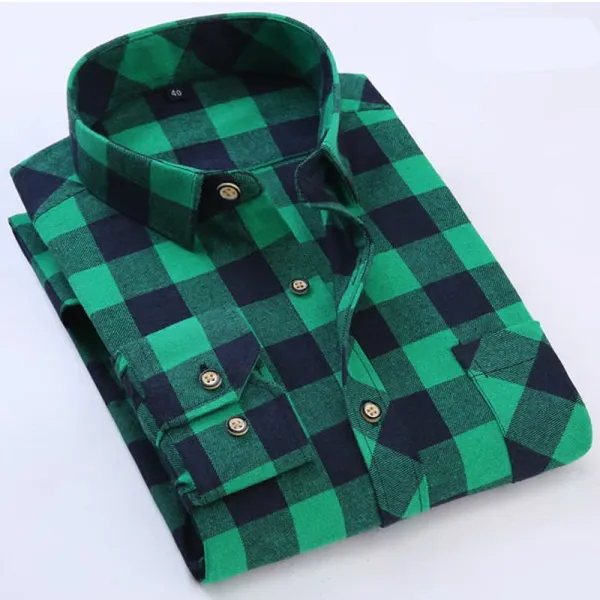 Design Black and White Checkered Flannel Shirt - 66