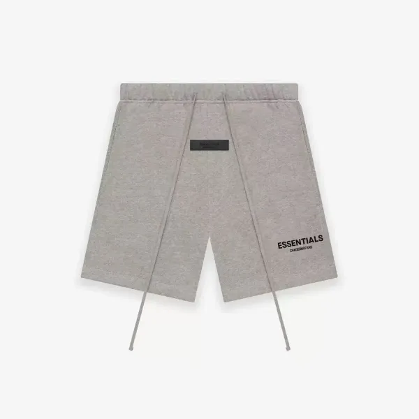 Fear of God Essentials Logo-Print Heather Gray Shorts - 1