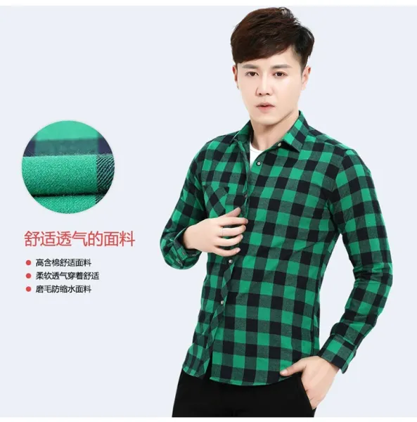 Design Black and White Checkered Flannel Shirt - 38