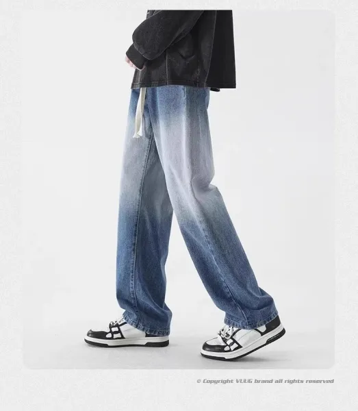 Design CDOC SK Fashion Graphic Oversized Hoodie and Washed Gray Wide-Leg Jeans Two-Piece Set - 15