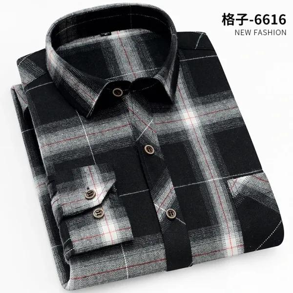 Design Black and White Checkered Flannel Shirt - 54
