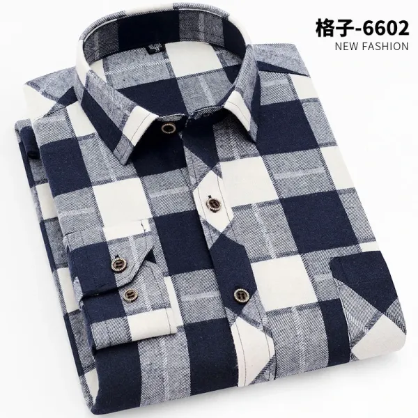 Design Black and White Checkered Flannel Shirt - 56