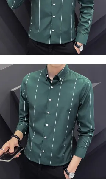 Design Stripe Detail Button-Down Shirt Black - 16