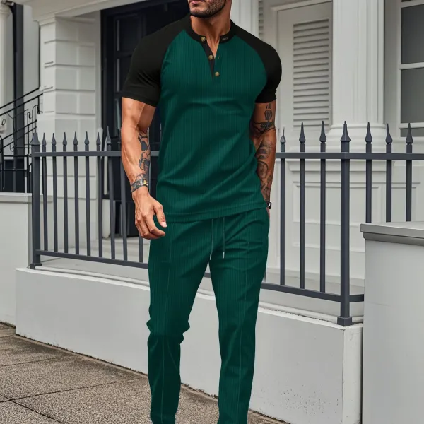 Design Henley Raglan Set Emerald Green - 1