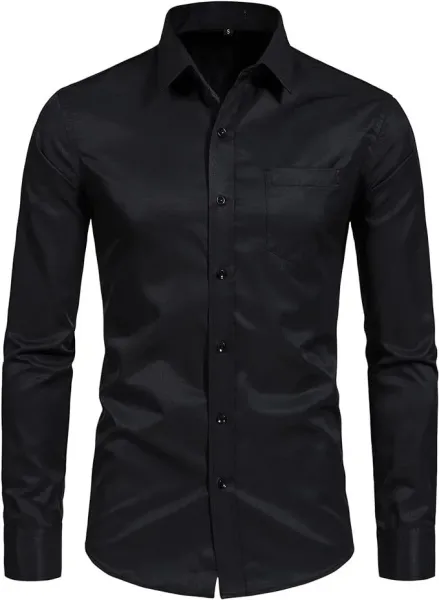 Design Classic Fit Black Button-Down Shirt - 1