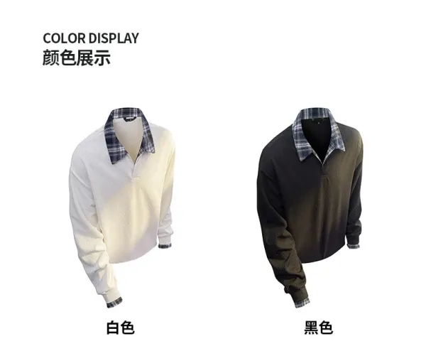 Design NASA x Unknown Brand Layered Collar Knit Pullover Black Olive Gradient Sweater - 6