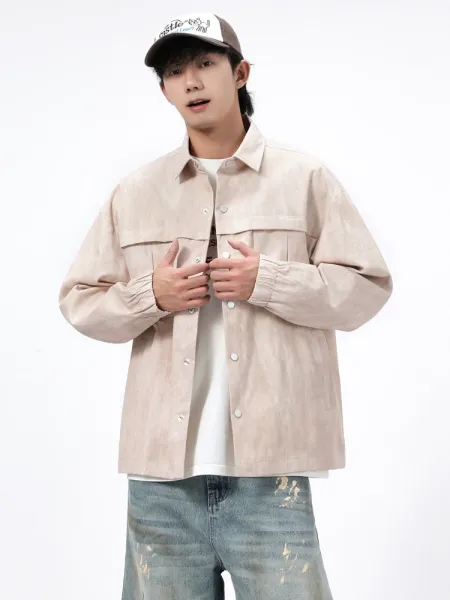 Design Oversized Utility Shirt Beige Shirt Tops Shirt - 1