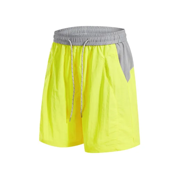 Design Performance Shorts Neon Yellow with Gray Waistband - 1