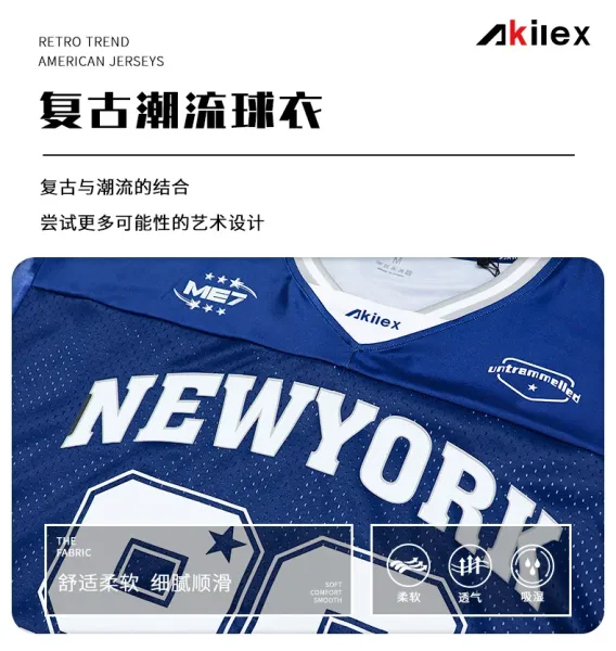 Design Akilex x ME7 New York 98 Blue Mesh Jersey - 5