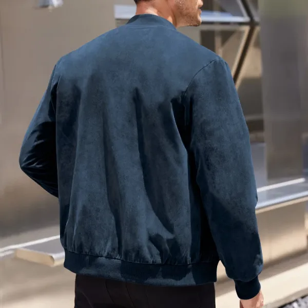 Design Bomber Jacket Navy Blue Outerwear - 29