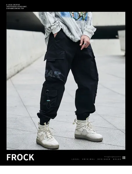 Design TAIWANG Cargo Pants Black Streetwear Trousers Pants - 3