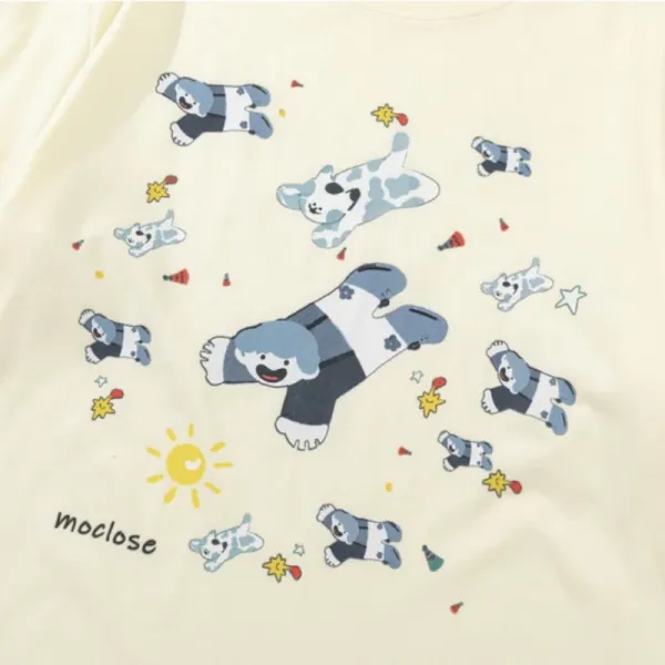 Design Moclose Cosmic Bear Print Black T-Shirt T-Shirts - 7