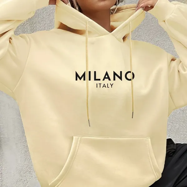 Design Milano Italy Hoodie Beige Hoodie - 7