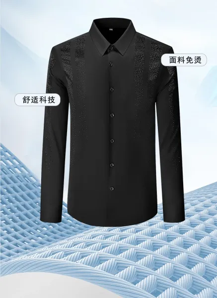 Design Crystal-Embellished Black Formal Shirt Tops Shirt - 9