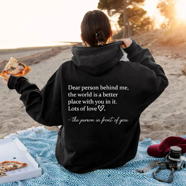 Design Custom Printed Blue Hoodie with Sentimental Message Hoodie - 3