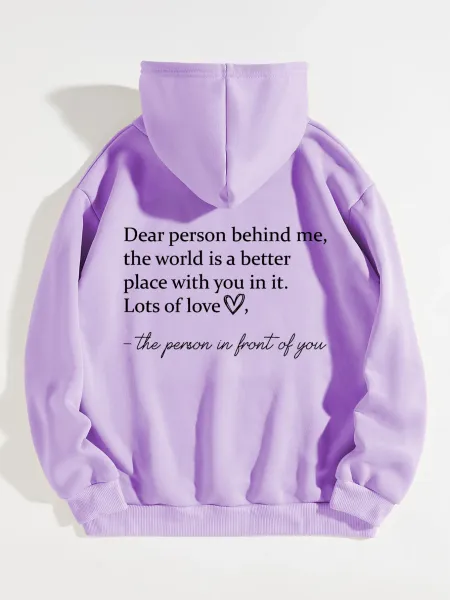 Design Quote Hoodie Lavender Purple Hoodie - 1