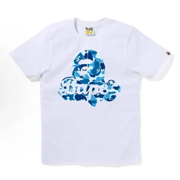 A Bathing Ape Camo Ape Head Logo T-Shirt White - 1