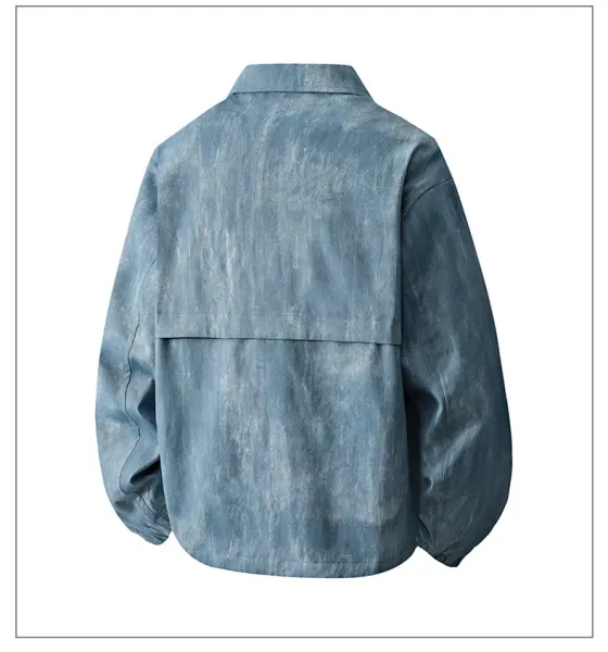Design Acid Wash Gray Oversized Shirt Jacket Outerwear.jacket - 27