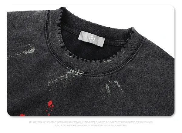 Design LOG Smiley Face Distressed Black T-Shirt T-Shirts - 19