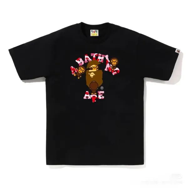 A Bathing Ape Bapesta Logo Graphic Black T-Shirt - 1