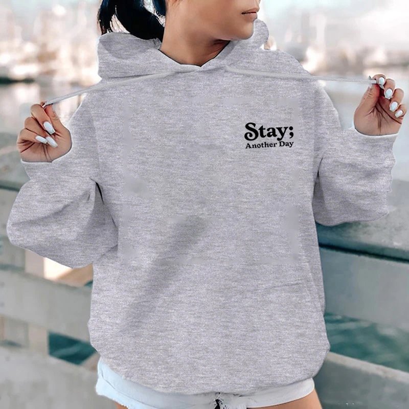 Design '100 Reasons To Stay Alive' Graphic Hoodie White - 6