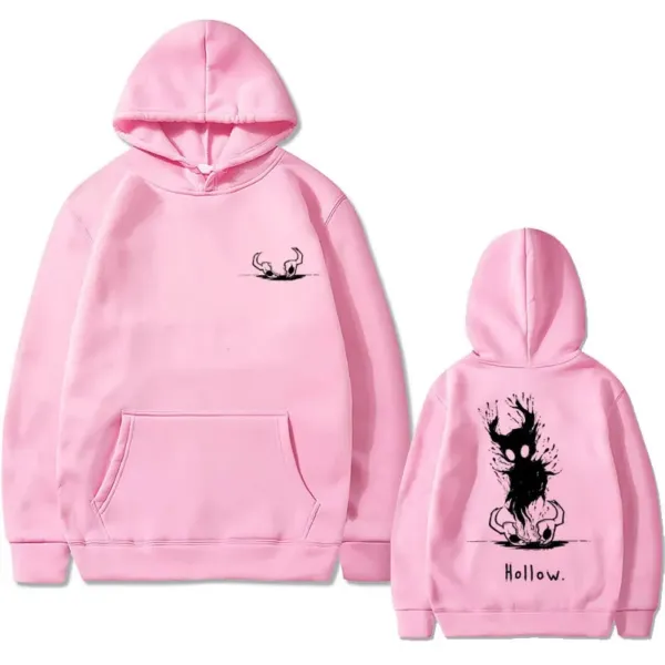 Design Hollow Graphic Pink Hoodie - 1
